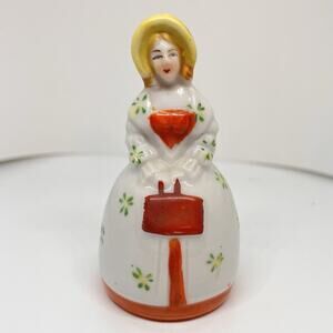 Vintage Victorian Lady With Bonnet Bell